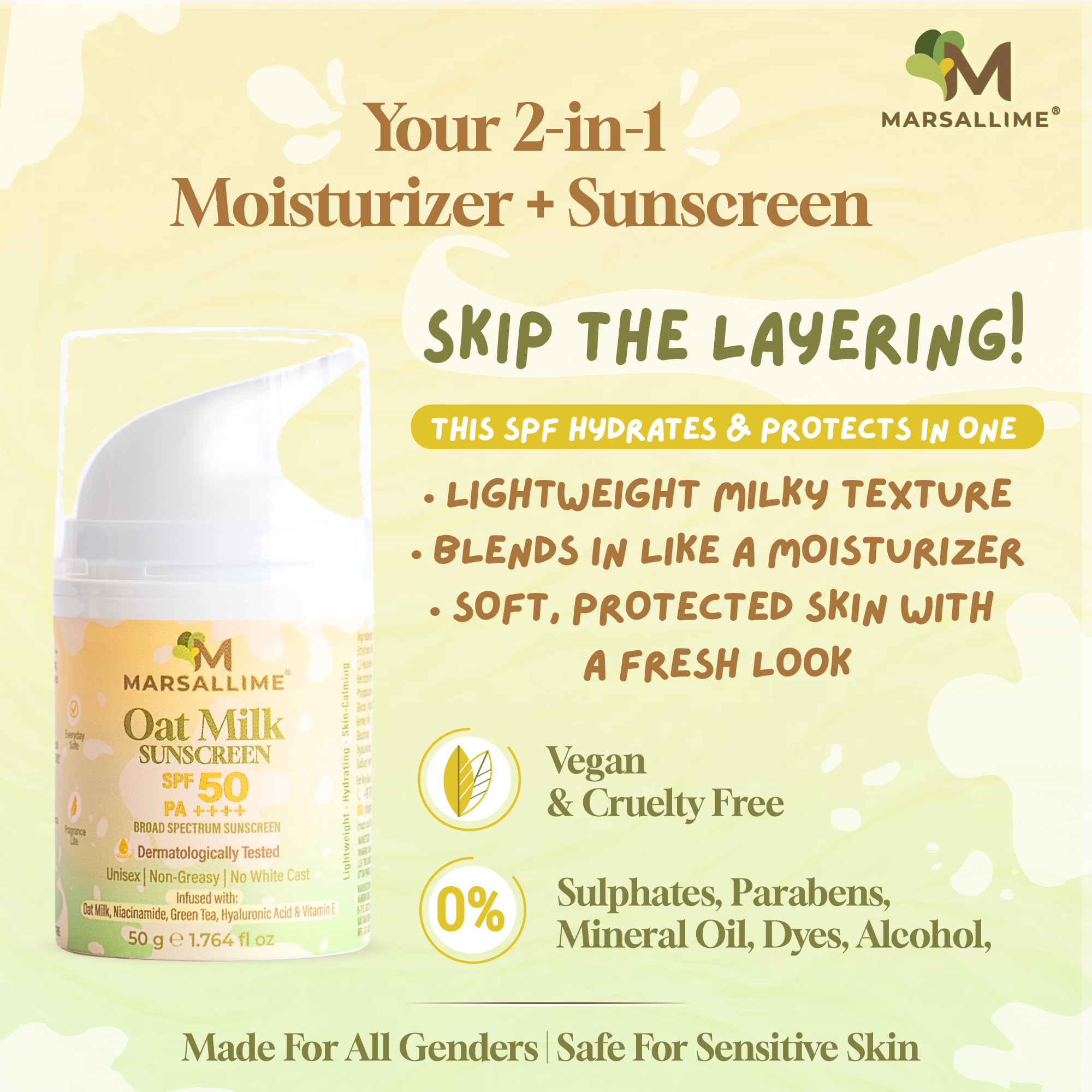 Oat Milk Sunscreen SPF 50, PA++++